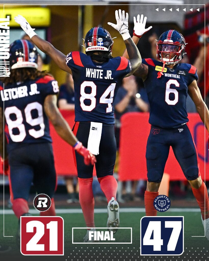 CFL Scores Today: Montreal Alouettes Dominate Ottawa Redblacks 47-21