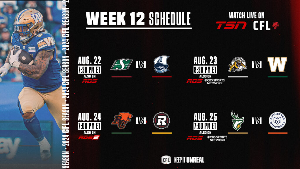 CFL Games Today August 22, 2024: Saskatchewan Roughriders vs Toronto Argonauts - TV Channels, Odds