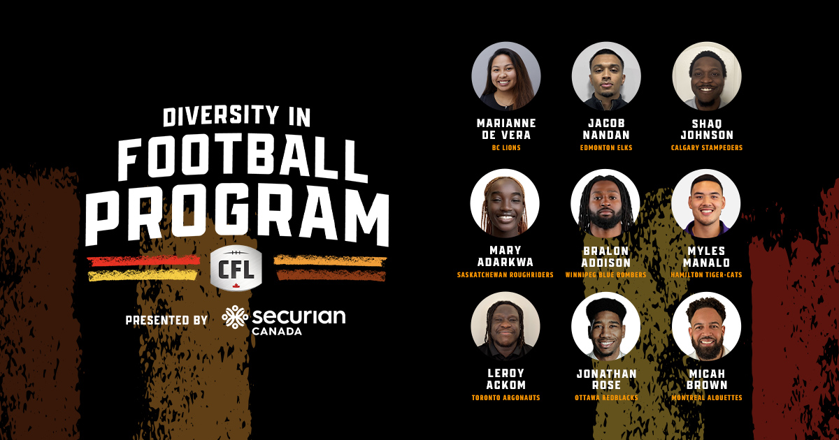 CFL: Diversity In Football Program Presented By Securian Canada Welcomes Nine New Participants