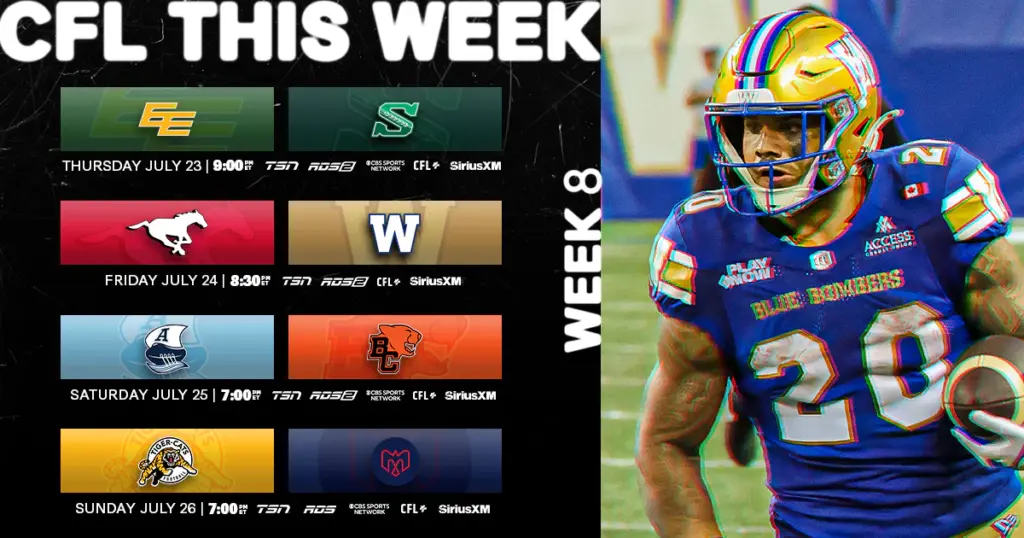 CFL Schedule Today July 24: Calgary Stampeders vs Winnipeg Blue Bombers - TV Channels, Live Stream Odds