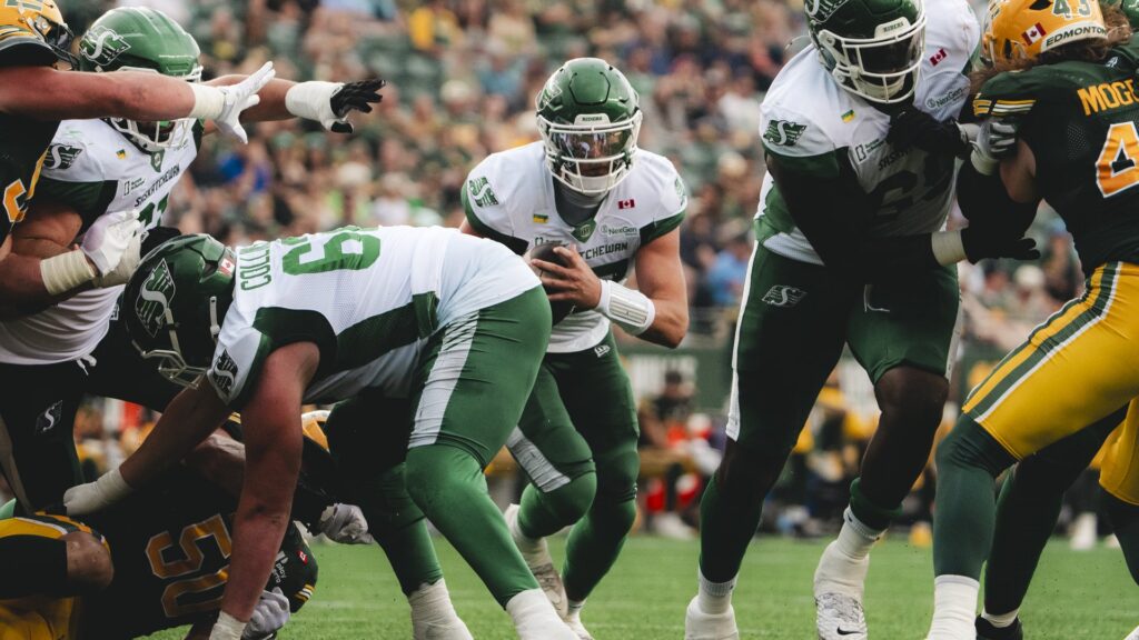 Roughriders Grind Out Road Win Over Edmonton Behind Tommy Stevens' Hat Trick and a Clutch Trevor Harris Finish