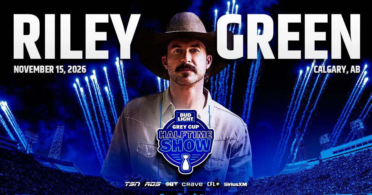 Multi-Platinum ACM & CMA Award-Winning Country Singer-Songwriter Riley Green to Headline Bud Light Grey Cup Halftime Show